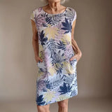 [COMPRE 1 E LEVE 2] Vestido Ravello™ em Algodão Leve com Estampa Botânica / Elegância Natural e Conforto para Todas as Ocasiões!