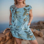 [COMPRE 1 E LEVE 2] Vestido Ravello™ em Algodão Leve com Estampa Botânica / Elegância Natural e Conforto para Todas as Ocasiões!