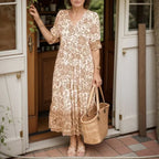 Vestido Pompeia™ em Viscolinho com Toque Artesanal / Um Toque de Arte e Charme em Cada Movimento!
