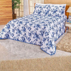 Jogo de Cama Floratta™ 3 Peças em Piquet Texturizado para Noites Aconchegantes / Toque Macio e Estampa Sofisticada para um Quarto Elegante!