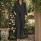 Conjunto Lévina™ em Linho de Algodão com Modelagem Soltinha / Leveza e Elegância para Quem Sabe se Destacar!