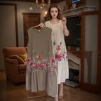 Vestido Jasmine™ em Algodão Leve com Estampa Floral e Barra Fluída / A Delicadeza que Abraça Seu Estilo com Sofisticação!