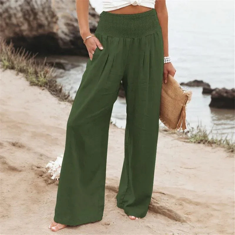 [COMPRE 1 E LEVE 2] Calça Madame Margot™ em Linho de Algodão com Cós Elástico e Caimento Sofisticado / A Elegância da Mulher que Sabe o que quer!