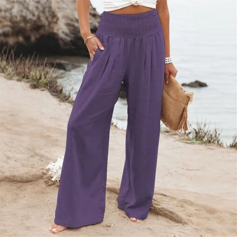 [COMPRE 1 E LEVE 2] Calça Madame Margot™ em Linho de Algodão com Cós Elástico e Caimento Sofisticado / A Elegância da Mulher que Sabe o que quer!