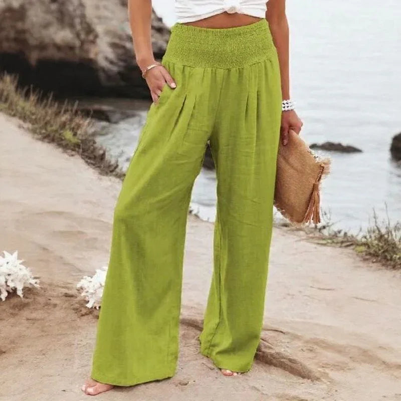 [COMPRE 1 E LEVE 2] Calça Madame Margot™ em Linho de Algodão com Cós Elástico e Caimento Sofisticado / A Elegância da Mulher que Sabe o que quer!