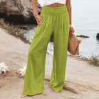 [COMPRE 1 E LEVE 2] Calça Madame Margot™ em Linho de Algodão com Cós Elástico e Caimento Sofisticado / A Elegância da Mulher que Sabe o que quer!