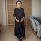 Vestido Mathilde™ em Algodão Leve com Saia Evasê Fluida / Sofisticação e Conforto para a Mulher Moderna!