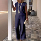 Conjunto Vittoria™ com Blusa Minimalista e Calça Pantalona / Refinamento e Conforto para a Mulher que Inspira Respeito e Estilo!