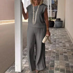 Conjunto Vittoria™ com Blusa Minimalista e Calça Pantalona / Refinamento e Conforto para a Mulher que Inspira Respeito e Estilo!