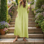 Vestido Sol de Bali™ em Linho de Algodão com Caimento Solto / Para Mulheres que Carregam o Brilho do Sol no Corpo e na Alma!