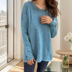 Blusa Mariane™ em Malha de Algodão Leve com Botões nas Costas / Para Quem Escolhe o Estilo com Liberdade!
