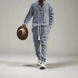 Conjunto Masculino EliteWear™ em Malha Trançada Estruturada / Para Homens que Valorizam Conforto e Presença!