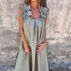 Vestido Floribella™ com Alças Artesanais em Algodão Leve / Porque Você Merece Leveza, Charme e Liberdade Todos os Dias!