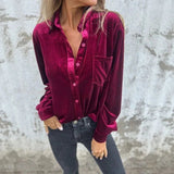 Camisa Parisienne™ com Toque Aveludado para Meia Estação / Um Toque de Charme Francês para Dias com Clima Suave!