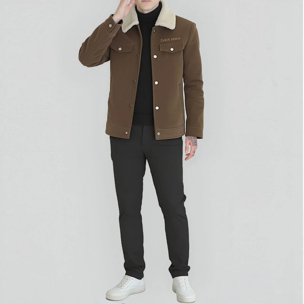 Jaqueta Timberline™ em Veludo Cotelê com Gola Shearling / Para Homens que Encaram o Frio com Estilo e Personalidade!