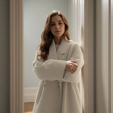 Casaco Noelle™ Estilo Sobretudo com Lapela Clássica / Elegância Minimalista e Aconchego para os Dias Frios