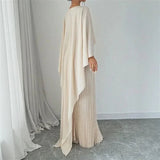 Vestido L'Opéra™ com Sobreposição Fluida e Plissado Delicado / Postura, Estilo e Refinamento em Uma Só Peça!