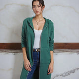 Casaco Longo Lunna™ em Moletom com Capuz Aconchegante/ Estilo Casual Chique para Todos os Momentos.