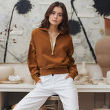 Moletom Cropped Kendall™ em Moletom Premium com Zíper Frontal / O Casual Esportivo que Nunca Sai de Moda!