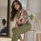 Conjunto Sálvia Élégance™ com Camisa Acetinada e Calça de Alfaiataria / Sofisticação que Vai do Office ao After!