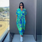 Vestido Oceania™ Em Viscose com Corte Amplo e Estampa Tropical / A Peça que Une Conforto e Beleza Sem Esforço!
