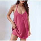 (Promoção: Compre 1, Leve 2) Vestido Serena Confort™ em Malha Confortável e Shorts Integrado / O Look que Une Versatilidade, Charme e Conforto Diário!