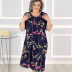 Vestido Magnolia Belle™ com Dupla Camada e Estampa Floral Aérea / Elegância Eterna em um Toque de Leveza e Movimento!