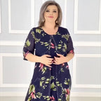 Vestido Magnolia Belle™ com Dupla Camada e Estampa Floral Aérea / Elegância Eterna em um Toque de Leveza e Movimento!