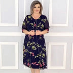 Vestido Magnolia Belle™ com Dupla Camada e Estampa Floral Aérea / Elegância Eterna em um Toque de Leveza e Movimento!