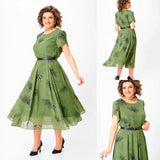 Vestido Sintra™ com Modelagem Mídi, Saia Evasê e Cinto de Brinde / Aura Mística e Elegante para Mulheres Poderosas!
