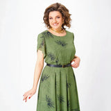 Vestido Sintra™ com Modelagem Mídi, Saia Evasê e Cinto de Brinde / Aura Mística e Elegante para Mulheres Poderosas!