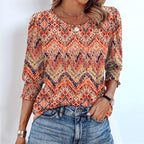 [COMPRE 1, LEVE 2] Blusinha Meriva™ com Punhos Franzidos e Estampas Exclusivas / Charme Atemporal para Todos os Momentos!