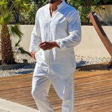 Conjunto Charles™ em Linho de Algodão com Corte Clássico / Design Minimalista e Masculinidade Sofisticada sem Esforço!