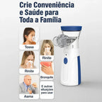 Nebulizador Portátil com Máscaras Adulto & Infantil / Oferta Especial: Leve 1 e Ganhe Oxímetro!