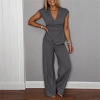 Conjunto Elisanne™ Alfaitaria Moderna com Corte Envolvente e Calça Pantalona / / Minimalismo Chic e Conforto Refinado!