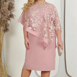 Vestido Éden™ com Sobreposição Estilo Poncho Rendada / O Encontro Perfeito entre Charme e Feminilidade!"