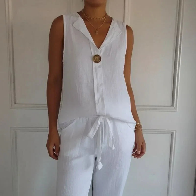 [COMPRE 1 E LEVE 3] Regata Sicília™ Em Linho de Algodão com Gola Lapela / Frescor, Charme e Conforto para o Dia a Dia!