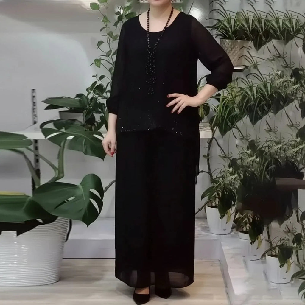 Conjunto Celeste™ Acetinado Premium com Sobreposição Fluida / Elegância Atemporal em Cada Movimento!