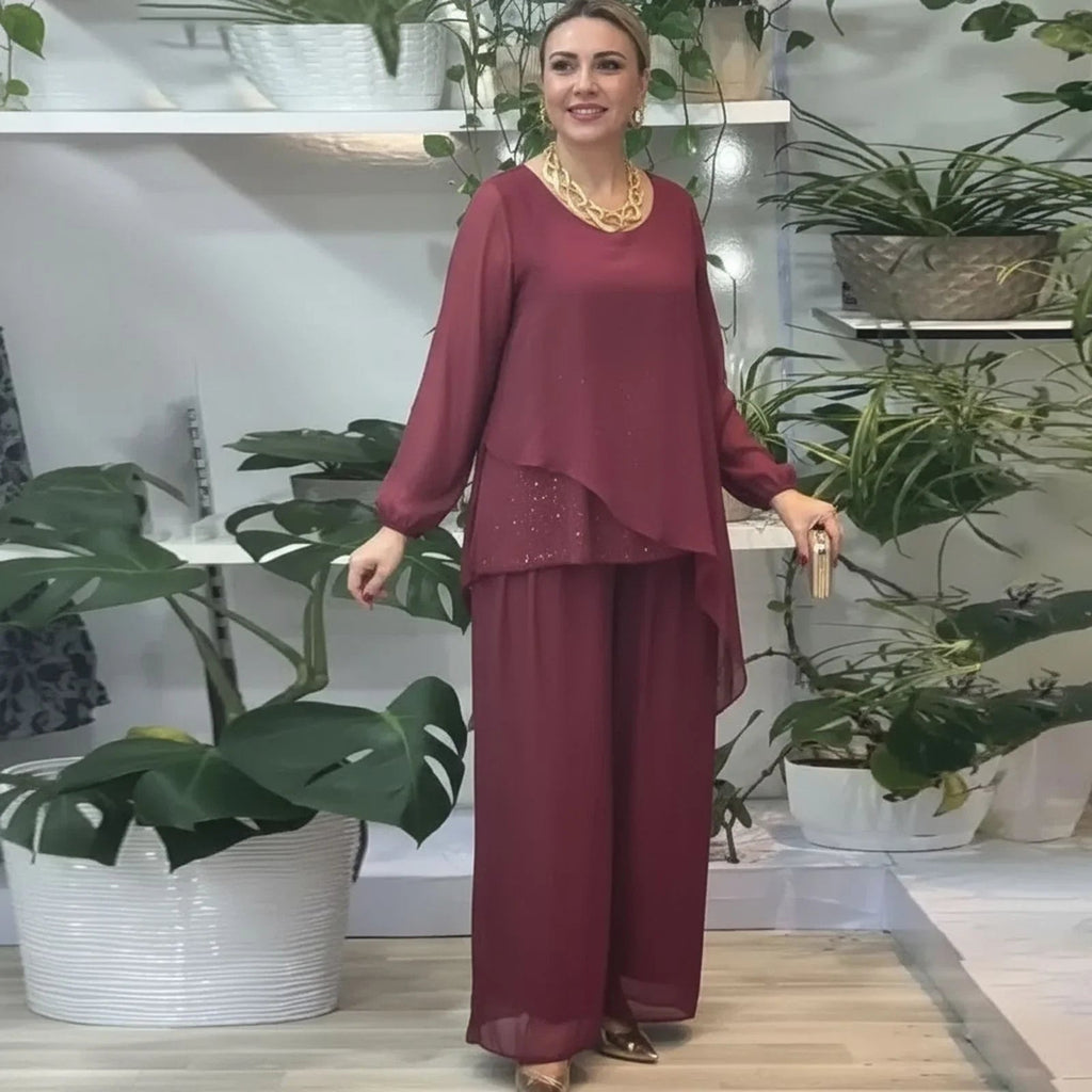 Conjunto Celeste™ Acetinado Premium com Sobreposição Fluida / Elegância Atemporal em Cada Movimento!