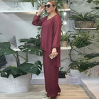 Conjunto Celeste™ Acetinado Premium com Sobreposição Fluida / Elegância Atemporal em Cada Movimento!