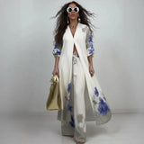 Conjunto Miranda™ em Viscose Acetinada com Camisa Kimono Fluida / Sofisticação Leve para Mulheres de Presença!