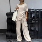 Conjunto Nomad Chic™ 2 Peças com Design Assimétrico e Silhueta Fluida / Elegância Moderna para a Rotina Dinâmica!