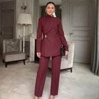 Conjunto Catherine™ com Blazer de Alfaiataria e Calça de Corte Reto que Não Marca / Um Look de Presença para Mulheres que Lideram!