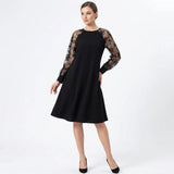 Vestido Madeline™ em Crepe Italiano com Mangas Translucidas