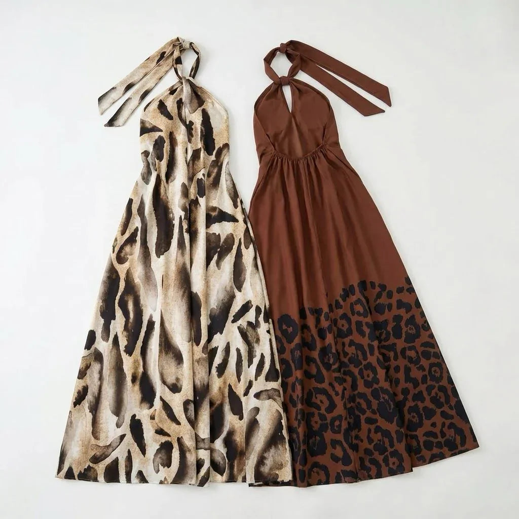 Vestido Longo Isla Nômade™ em Viscose Fluida com Estampa Selvagem