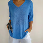 Blusa Carmim™ em Malha de Tricô Texturizada