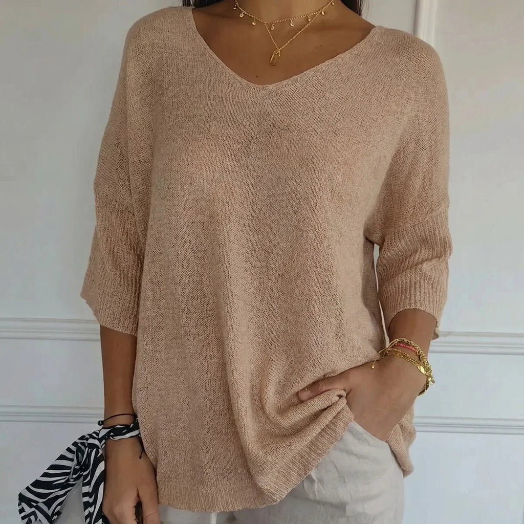 Blusa Carmim™ em Malha de Tricô Texturizada