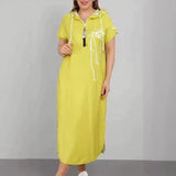 Vestido Lígia™ com Capuz e Estampa Autoral Contemporânea