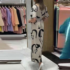 Vestido Chemise Ariane™ com Estampa Abstrata e Cinto Elegante