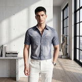 Camisa Vittorio™ em Denim Premium com Lavagem Degradê
